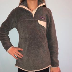 Gray and white Patagonia pullover